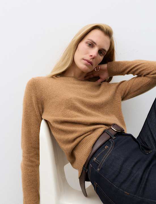 Pullover aus reinem Kaschmir mit Rundhalsausschnitt