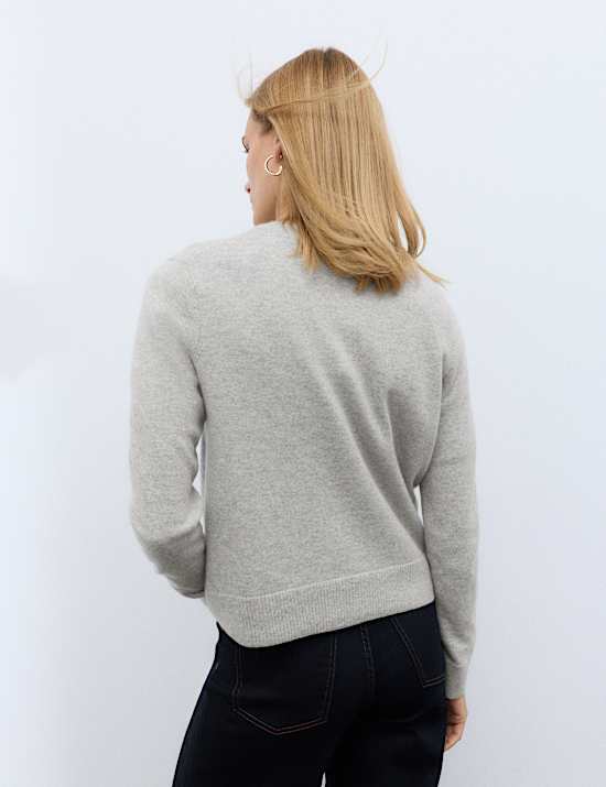Strickjacke aus reinem Kaschmir mit Rundhalsausschnitt und Knopfleiste vorne