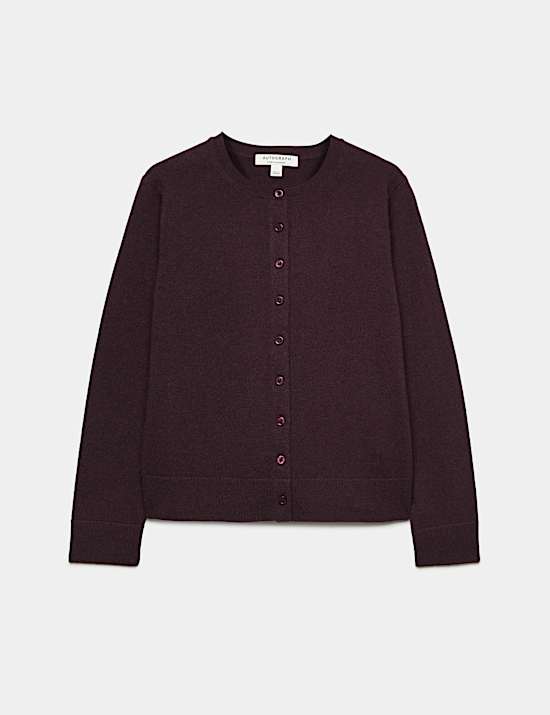 Vest van zuiver kasjmier met knoopsluiting en ronde hals