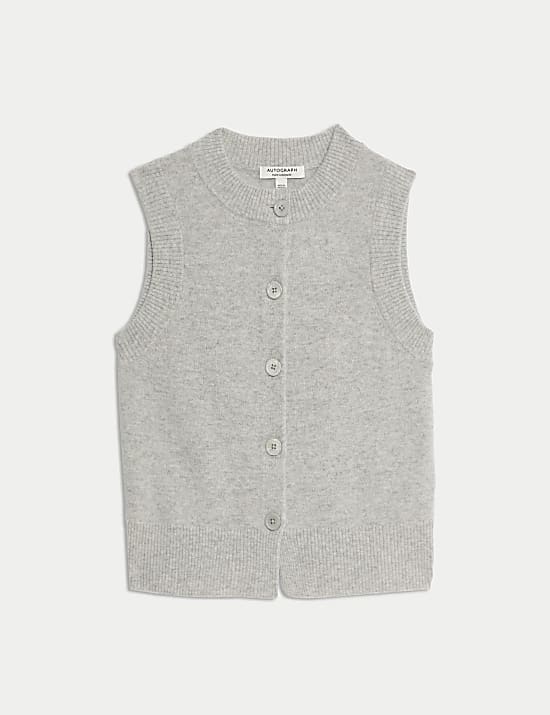 D&eacute;bardeur en maille 100 % cachemire &agrave; fermeture boutonn&eacute;e