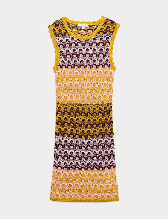 Cotton Rich Textured Knitted Mini Dress