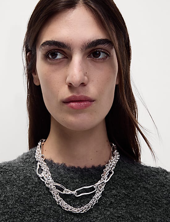 Volný texturovaný svetr s kulatým výstřihem