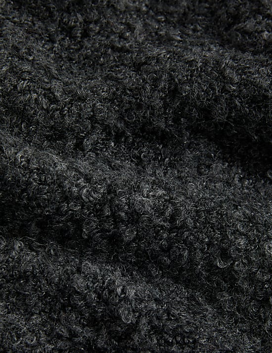 Volný texturovaný svetr s kulatým výstřihem