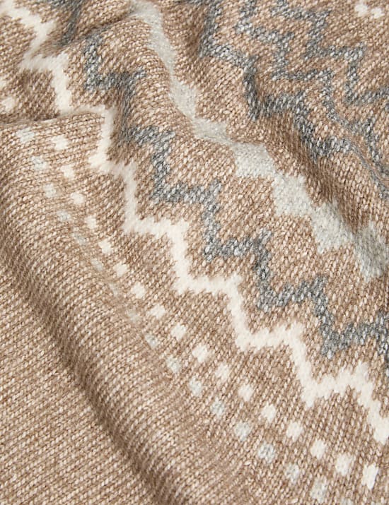 Cloud-Yarn Fairisle Roll Neck Jumper