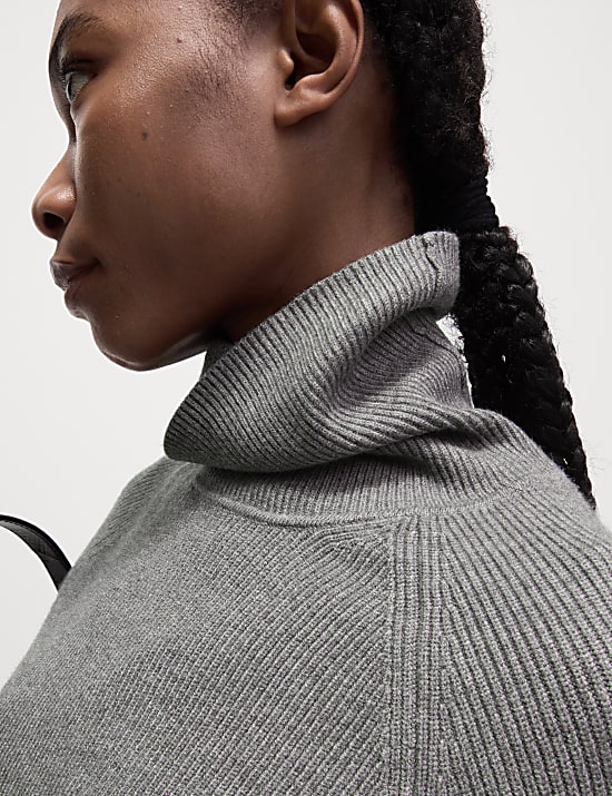 Ribbed Roll Neck Jumper