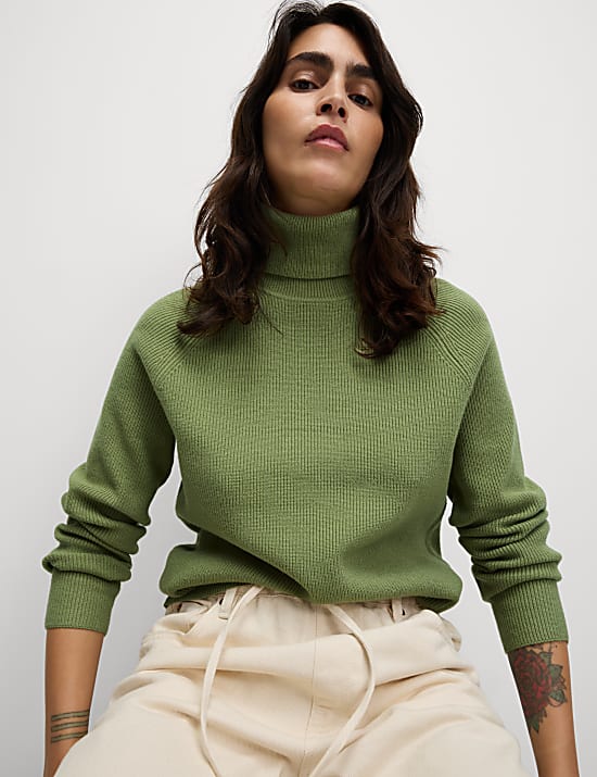 Ribbed Roll Neck Jumper