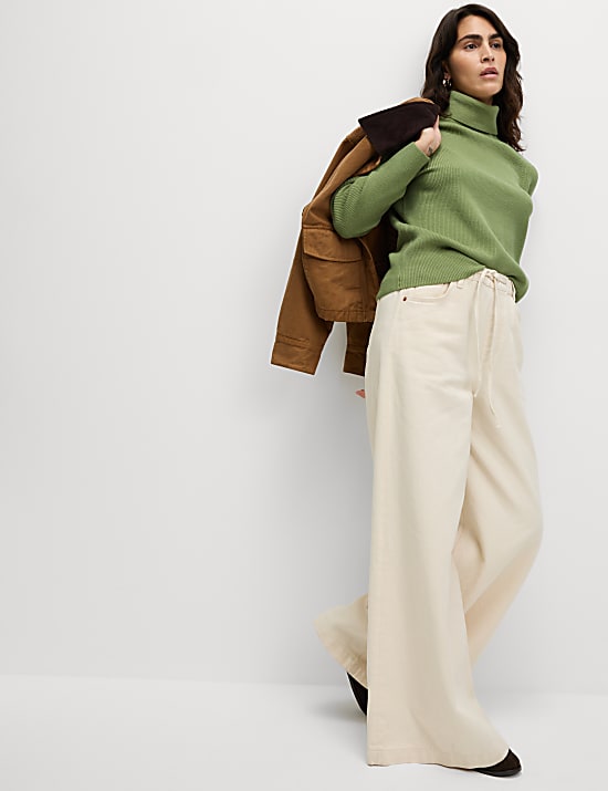 Ribbed Roll Neck Jumper