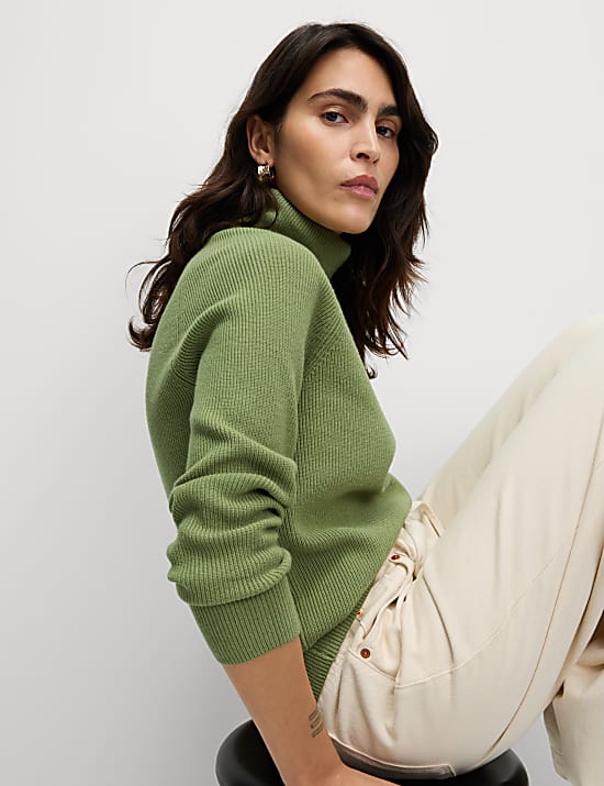 Ribbed Roll Neck Jumper