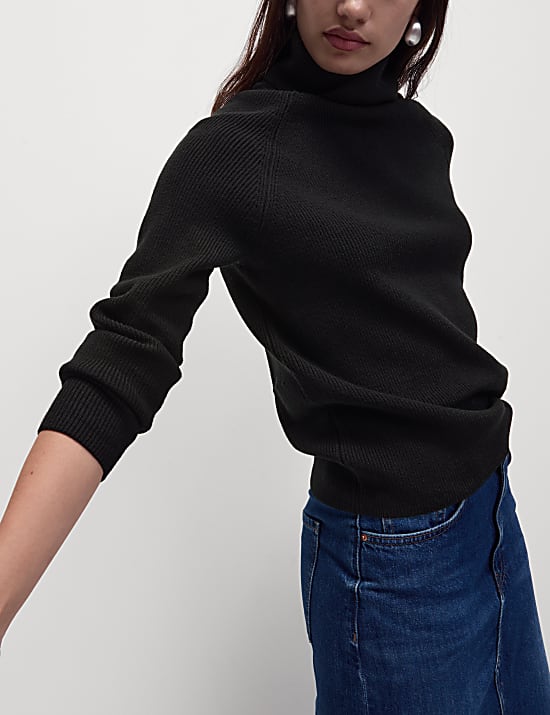 Ribbed Roll Neck Jumper