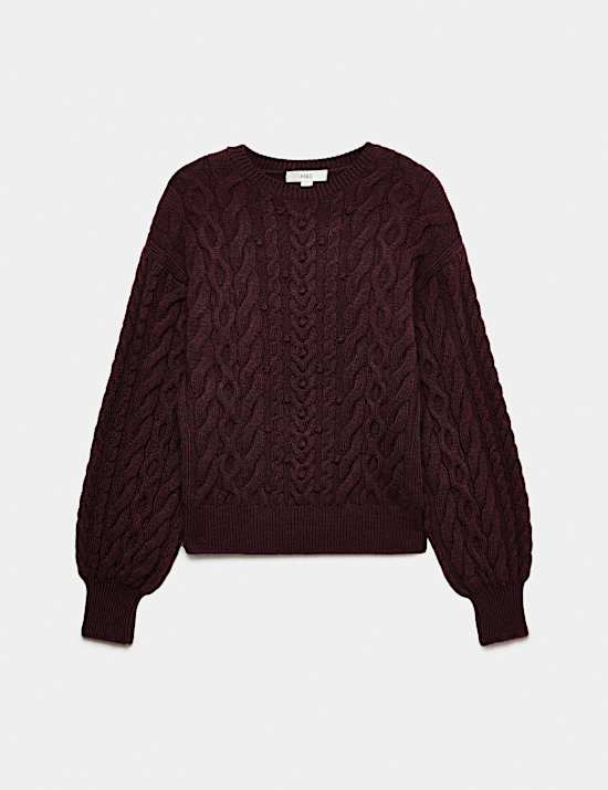 Cable Knit Crew Neck Slim Fit Jumper