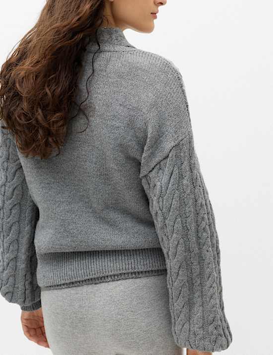 Cable Knit Crew Neck Slim Fit Jumper