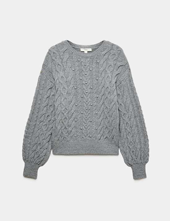 Cable Knit Crew Neck Slim Fit Jumper