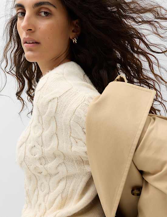 Cable Knit Crew Neck Slim Fit Jumper