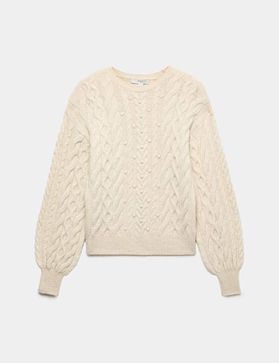 Cable Knit Crew Neck Slim Fit Jumper
