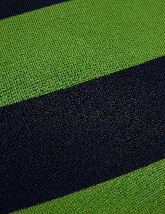 Jersey de tacto suave de rayas de escote cerrado