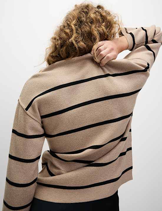 Soft Touch Striped Crew Neck Jumper