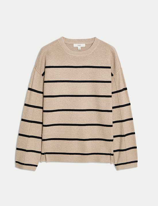 Soft Touch Striped Crew Neck Jumper