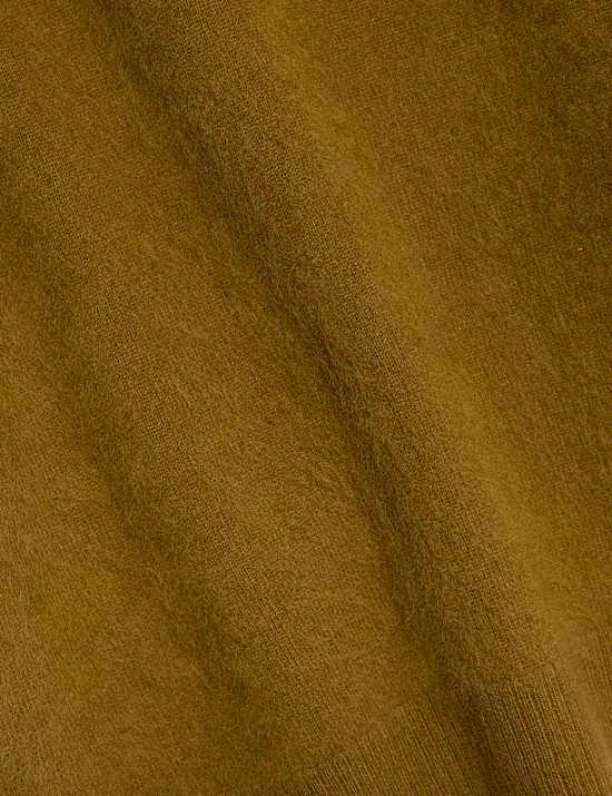 סריג צמר מוברש בשילוב קשמיר עם צווארון עגול