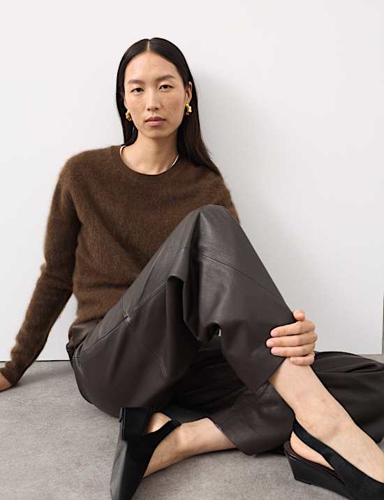 Brushed Wool with Cashmere Crew Neck Jumper