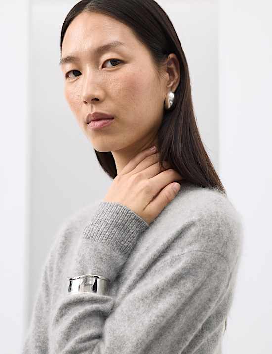 Brushed Wool with Cashmere Crew Neck Jumper