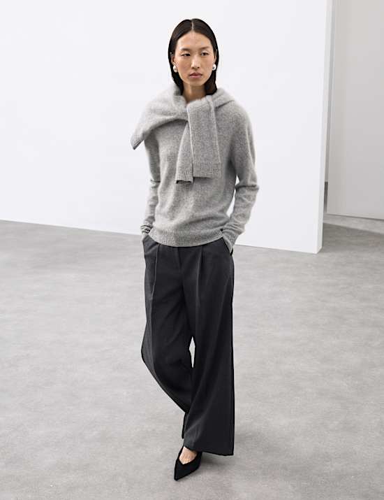 Brushed Wool with Cashmere Crew Neck Jumper