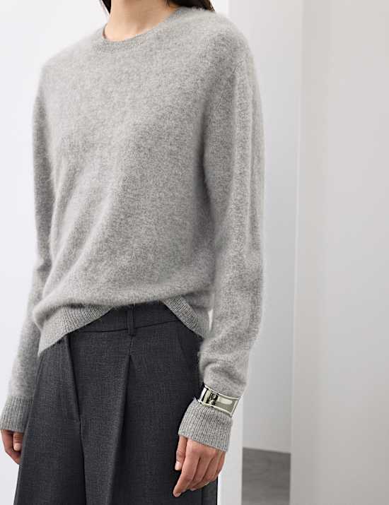 Brushed Wool with Cashmere Crew Neck Jumper