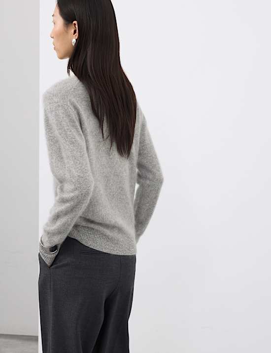 Brushed Wool with Cashmere Crew Neck Jumper