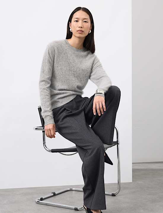 Brushed Wool with Cashmere Crew Neck Jumper