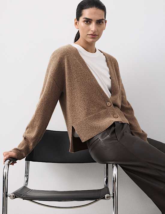 Ζακέτα με λαιμόκοψη V από 100% κασμίρι