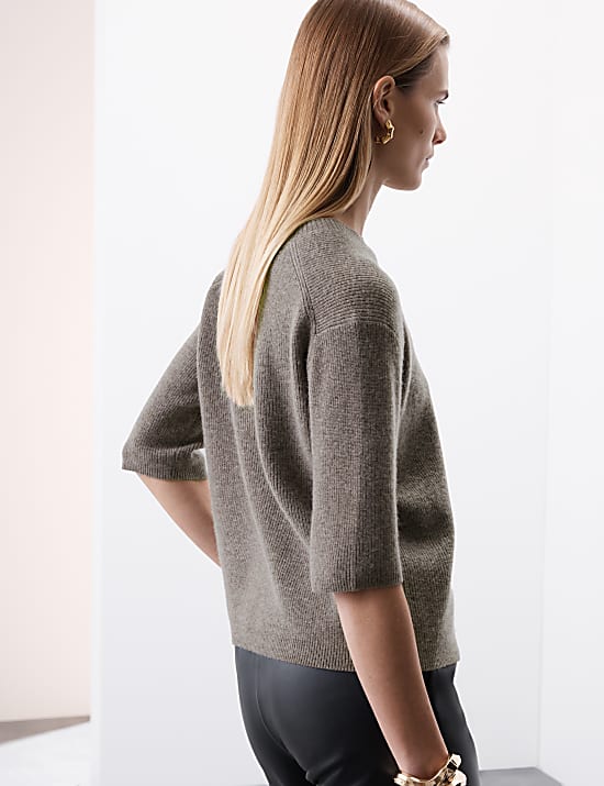 Top en cachemire &agrave; capuche en laine m&eacute;rinos