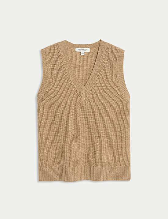 Merino Wool Rich Knitted Vest with Cashmere