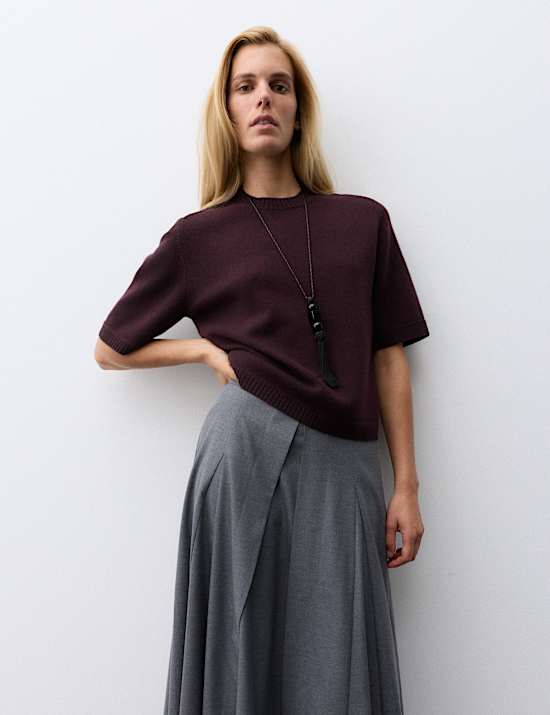 Merino Wool Rich Knitted Top with Cashmere