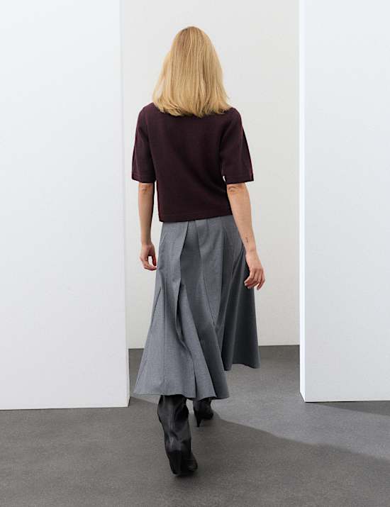 Merino Wool Rich Knitted Top with Cashmere