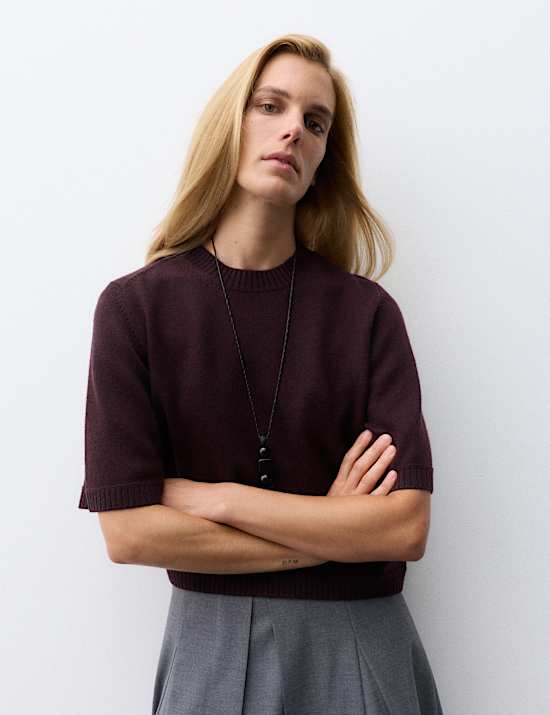 Merino Wool Rich Knitted Top with Cashmere