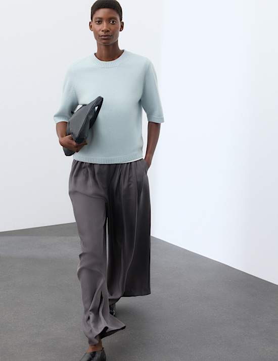 Merino Wool Rich Knitted Top with Cashmere