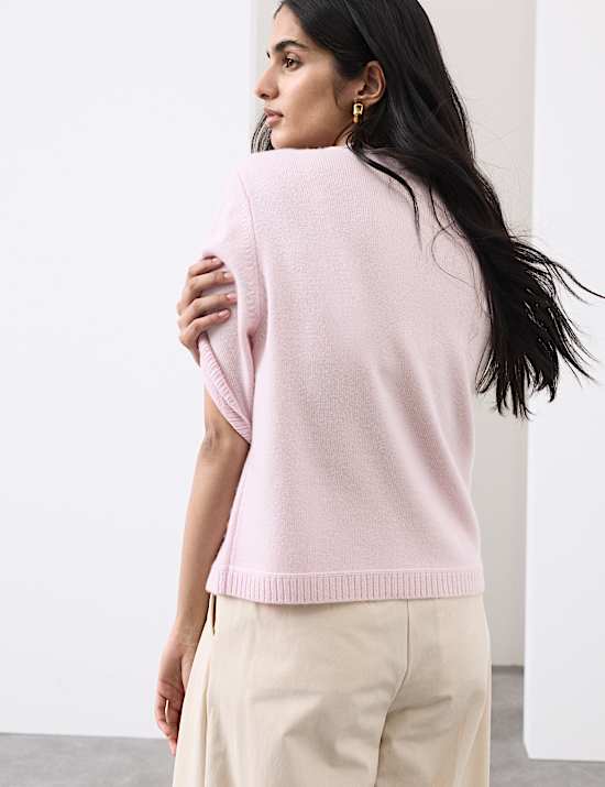 Merinowolrijke, gebreide top met kasjmier