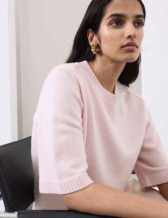 Merinowolrijke, gebreide top met kasjmier