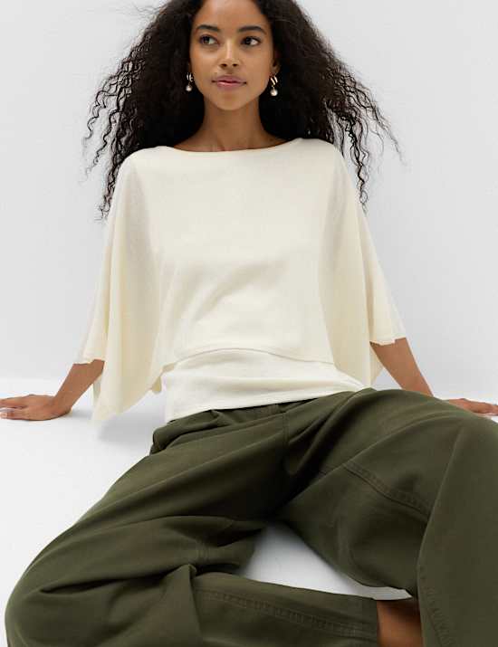 Strickoberteil Carmen mit Cape-Design