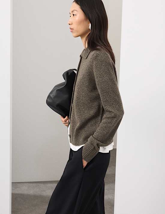 Merino Wool Rich Cardigan With Cashmere