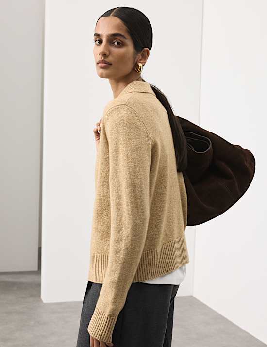 Merino Wool Rich Cardigan With Cashmere