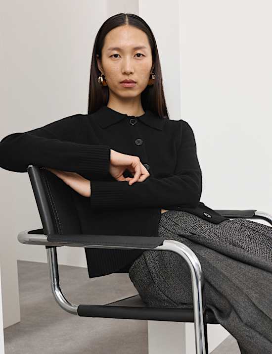 Merino Wool Rich Cardigan With Cashmere