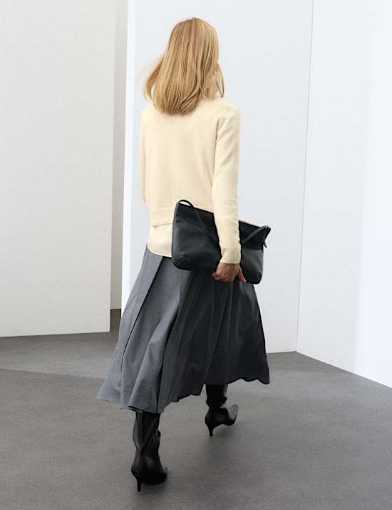 Pure Cashmere Funnel Neck Cardigan