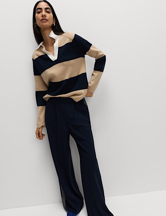 Soft Touch Striped Knitted Rugby Top