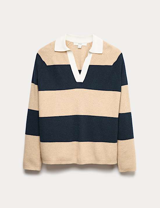 Soft Touch Striped Knitted Rugby Top
