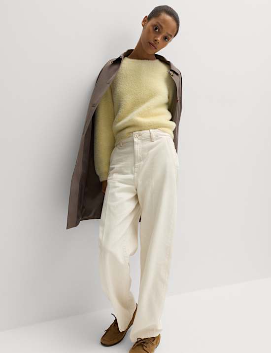 Fluffy Crew Neck Knitted Jumper