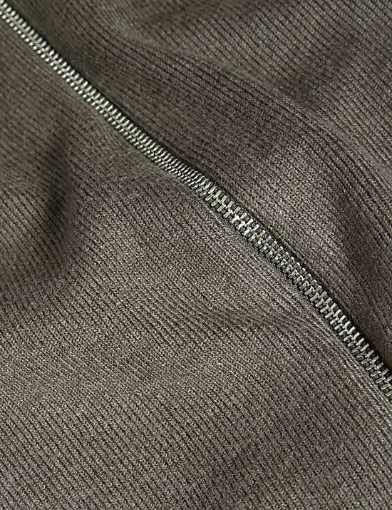 Bomberstrickjacke mit Rundhalsausschnitt und Strukturmuster