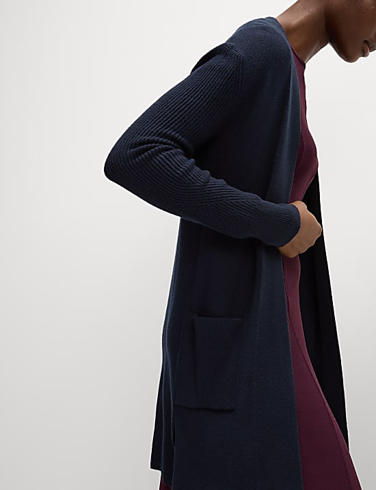 Μακριά πλεκτή ζακέτα με απαλή υφή