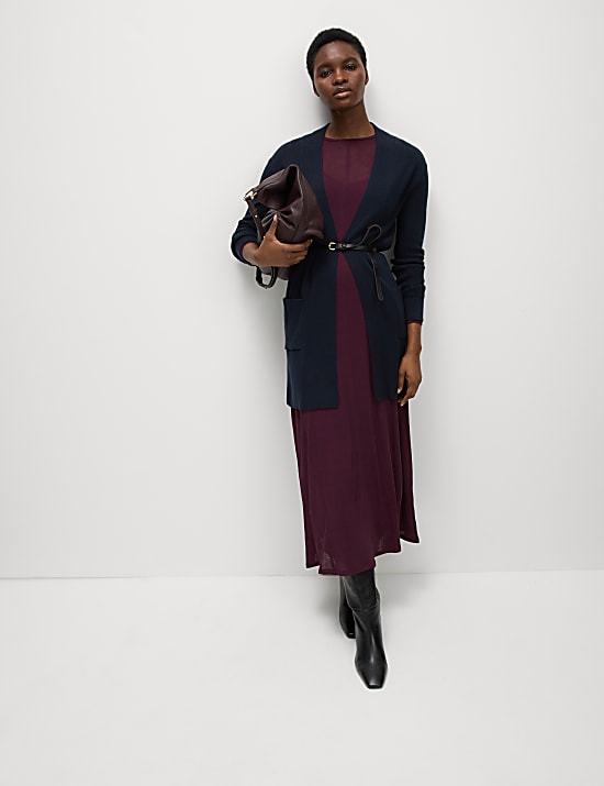 Μακριά πλεκτή ζακέτα με απαλή υφή