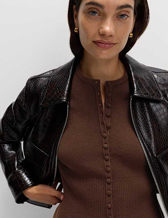 Soft Touch Crew Neck Peplum Fitted Cardigan