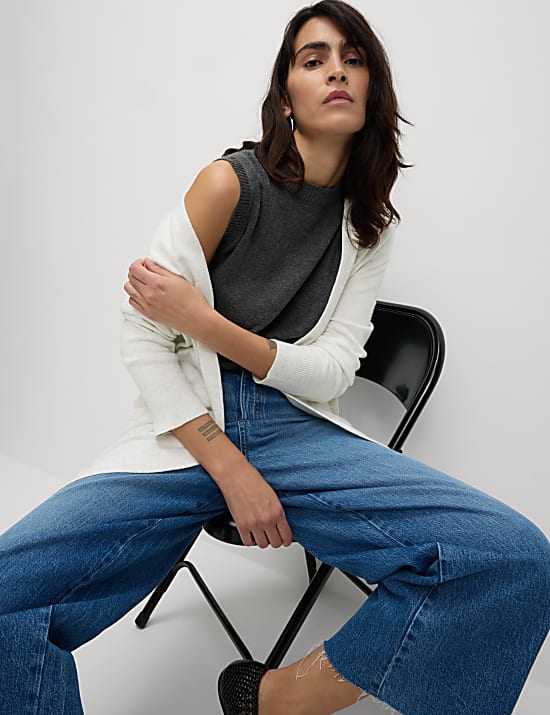 Textured Edge to Edge Longline Cardigan